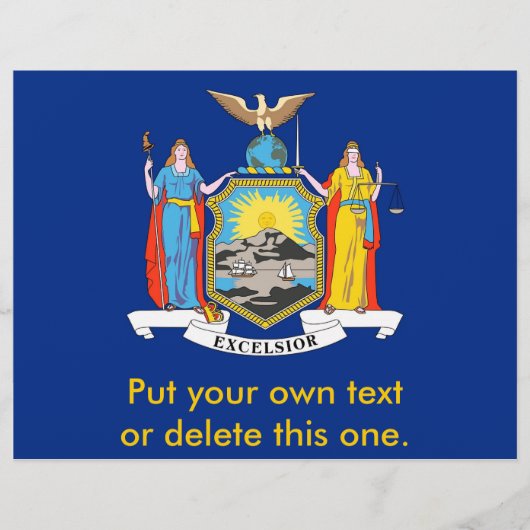 米国ニューヨーク州旗を持つフライヤー チラシ (正面)