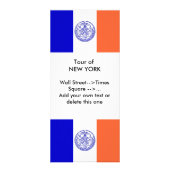 米国ニューヨーク州旗を持つラックカード ラックカード (正面)