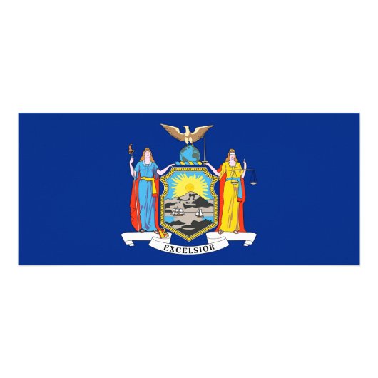 米国ニューヨーク州旗を持つラックカード ラックカード (裏面)