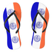 米国ニューヨーク州旗を持つ大人のスリムなストラップ ビーチサンダル (ソール)