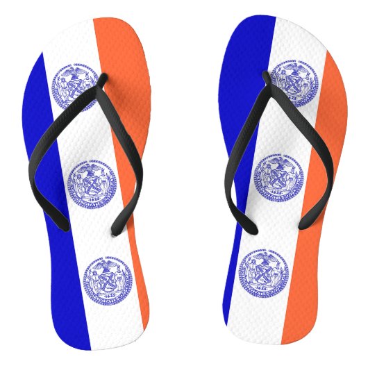 米国ニューヨーク州旗を持つ大人のスリムなストラップ ビーチサンダル (ソール)