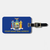 米国ニューヨーク州旗を持つ荷札 ラゲッジタグ (正面横)