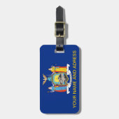 米国ニューヨーク州旗を持つ荷札 ラゲッジタグ (正面縦)