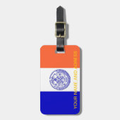 米国ニューヨーク州旗を持つ荷札 ラゲッジタグ (正面縦)