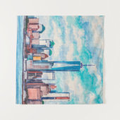 米国ニューヨーク州。大都市超高層ビル  タペストリー (正面(横))