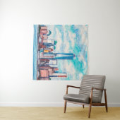 米国ニューヨーク州。大都市超高層ビル  タペストリー (インサイチュ(横))