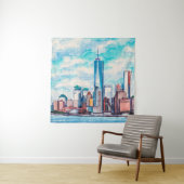 米国ニューヨーク州。大都市超高層ビル  タペストリー (インサイチュ)