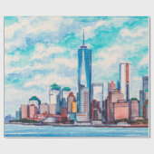 米国ニューヨーク州。大都市超高層ビル  ラッピングペーパー (フラット)