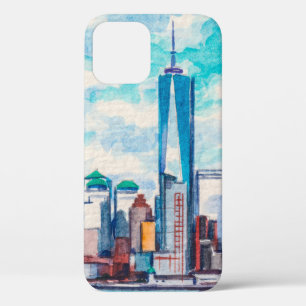 米国ニューヨーク州。大都市超高層ビル iPhone 12ケース