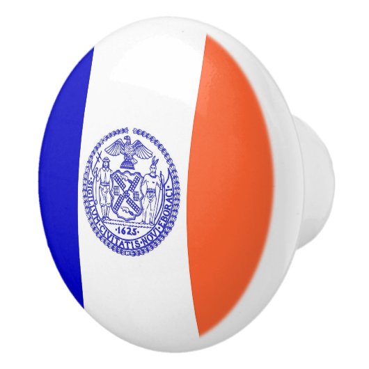 米国ニューヨーク市旗とセラミックノブの引っ張り セラミックノブ (右)