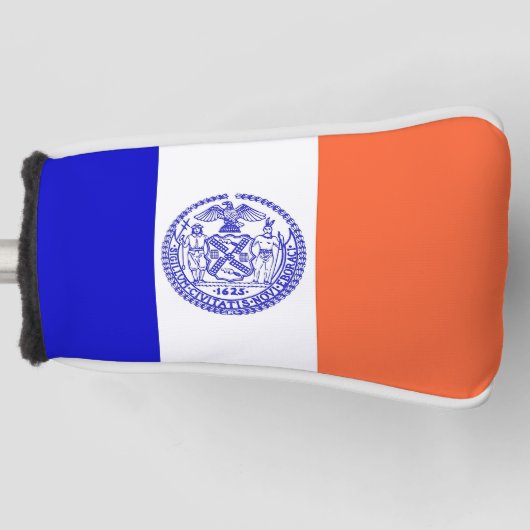 米国ニューヨーク市旗の付いたゴルフパターカバー ゴルフヘッドカバー (正面)