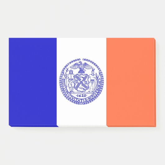 米国ニューヨーク市旗を持つノート ポストイット (正面)