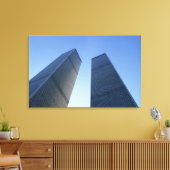 米国ニューヨーク。のツインタワーで見上げる キャンバスプリント (インサイチュ (リビング))