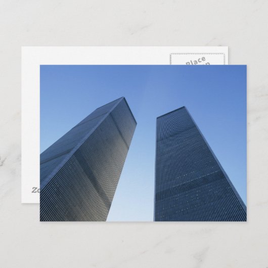 米国ニューヨーク。のツインタワーで見上げる ポストカード (正面/裏面)