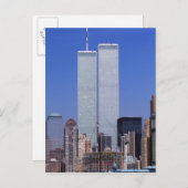 米国ニューヨーク。有名な世界のツインタワー ポストカード (正面/裏面)