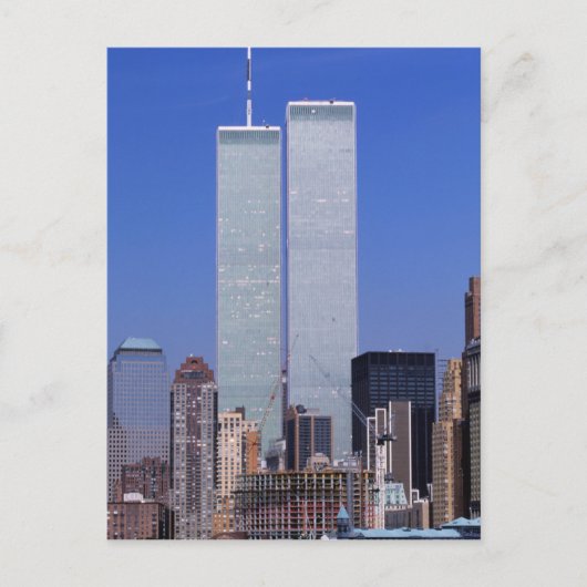 米国ニューヨーク。有名な世界のツインタワー ポストカード (正面)