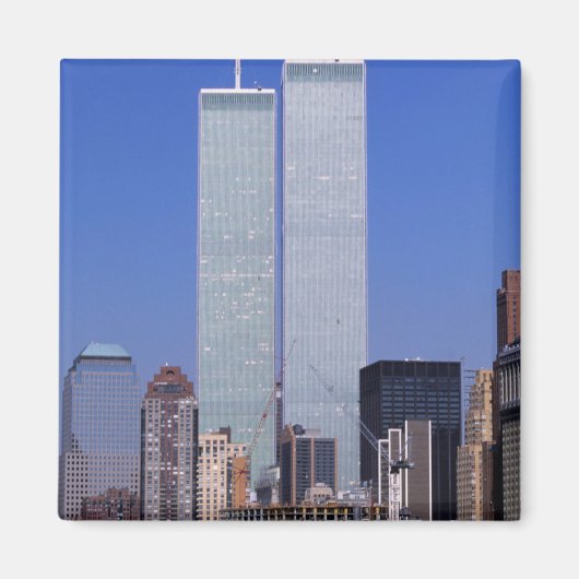 米国ニューヨーク。有名な世界のツインタワー マグネット (正面)