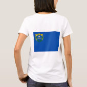 米国ネバダ州の女子フリースジップジョガー国旗 Tシャツ (裏面)