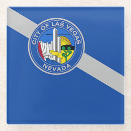 米国ネバダ州ラスベガス州旗を持つガラスコースター ガラスコースター