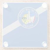 米国ネバダ州ラスベガス州旗を持つガラスコースター ガラスコースター (裏面)