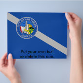 米国ネバダ州ラスベガス州旗を持つフライヤー チラシ (手)