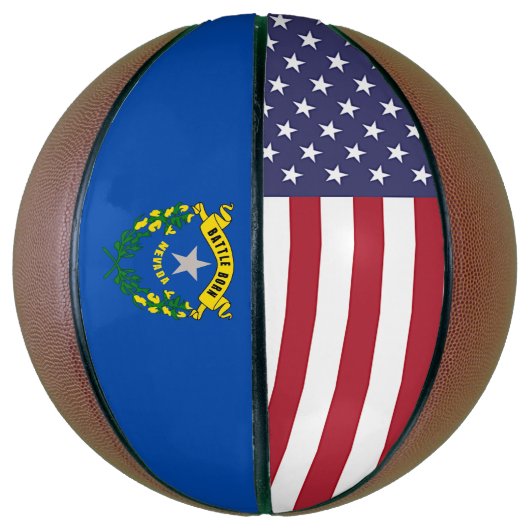 米国ネバダ州旗を持つフルサイズバスケットボール バスケットボール (縦)