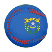 米国ネバダ州旗を持つ愛国野球 野球ボール (正面左)