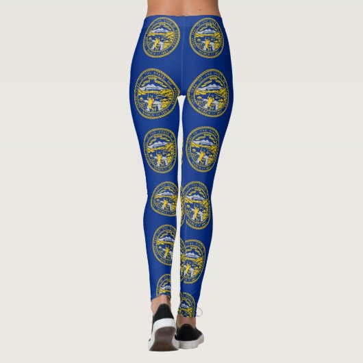 米国ネブラスカ州州州旗のあるレギンス レギンス (裏面)