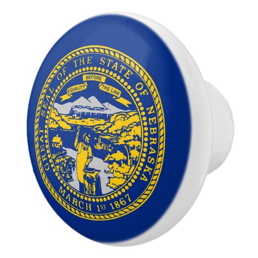 米国ネブラスカ州旗とセラミックノブの引っ張り セラミックノブ (右)