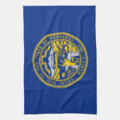 米国ネブラスカ州旗の付いたキッチンタオル キッチンタオル (縦)