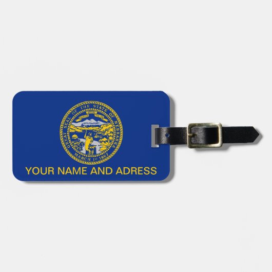米国ネブラスカ州旗の荷物タグ ラゲッジタグ (正面横)
