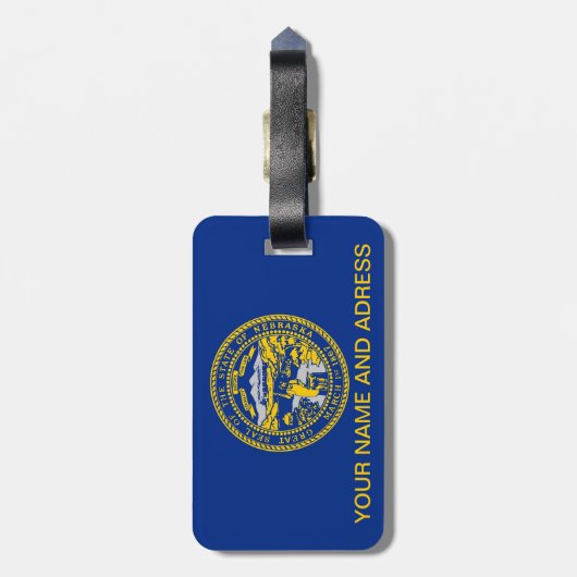 米国ネブラスカ州旗の荷物タグ ラゲッジタグ (裏面縦)