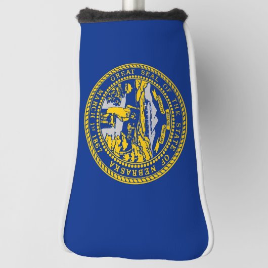 米国ネブラスカ州旗を持つゴルフパターカバー ゴルフヘッドカバー (回転90)