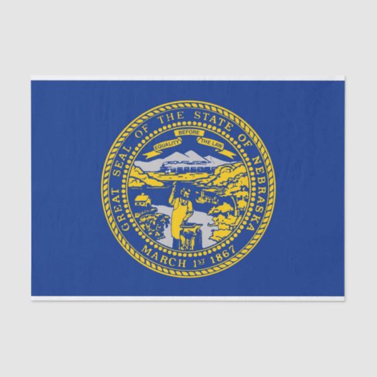 米国ネブラスカ州旗を持つ愛国的なティッシュペーパー 薄葉紙 (正面)