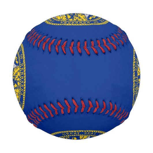 米国ネブラスカ州旗を持つ愛国野球 野球ボール (正面)
