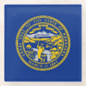 米国ネブラスカ州旗ガラスのコースター ガラスコースター (正面)