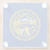 米国ネブラスカ州旗ガラスのコースター ガラスコースター (裏面)