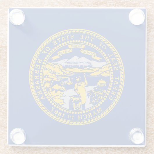 米国ネブラスカ州旗ガラスのコースター ガラスコースター (裏面)