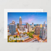 米国ノースカロライナ州シャーロットからこんにちは ポストカード (正面/裏面)