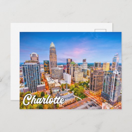 米国ノースカロライナ州シャーロットからこんにちは ポストカード (正面/裏面)