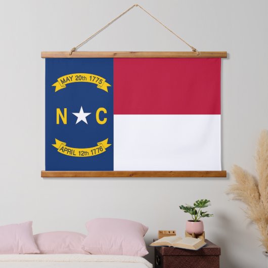 米国ノースカロライナ州旗を持つウォールタペストリー 吊り下げ型タペストリー (寝室)