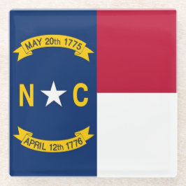 米国ノースカロライナ州旗を持つガラスコアスター ガラスコースター