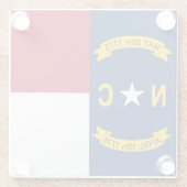 米国ノースカロライナ州旗を持つガラスコアスター ガラスコースター (裏面)