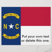 米国ノースカロライナ州旗を持つフライヤー チラシ (正面)