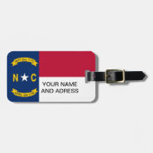 米国ノースカロライナ州旗を持つ荷札 ラゲッジタグ (正面横)