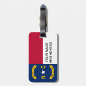 米国ノースカロライナ州旗を持つ荷札 ラゲッジタグ (裏面縦)