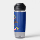 米国ノースダコタ州旗を持つウォーターボトル ウォーターボトル (背面)