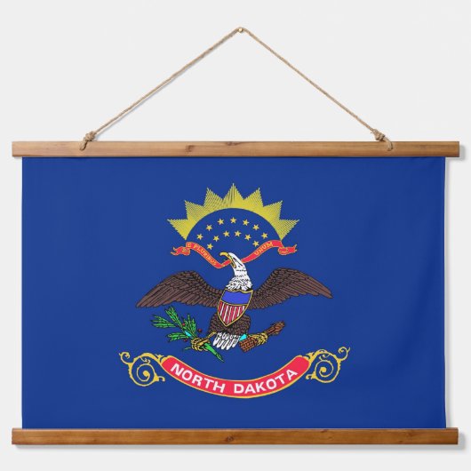 米国ノースダコタ州旗を持つウォールタペストリー 吊り下げ型タペストリー (正面)