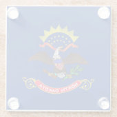 米国ノースダコタ州旗を持つガラスコースター ガラスコースター (裏面)