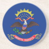 米国ノースダコタ州旗を持つコースター コースター (正面)